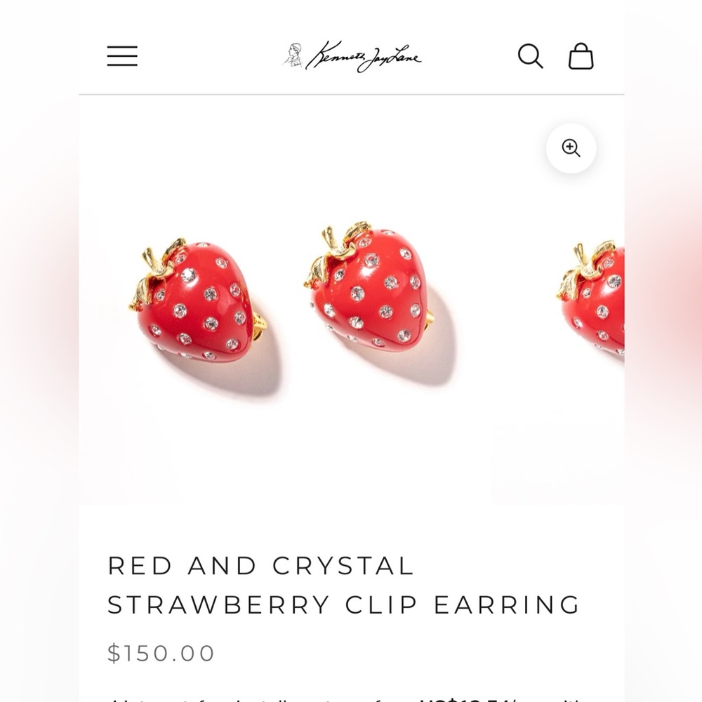 KENETH LANE - Clip On Strawberry Earrings 🍓